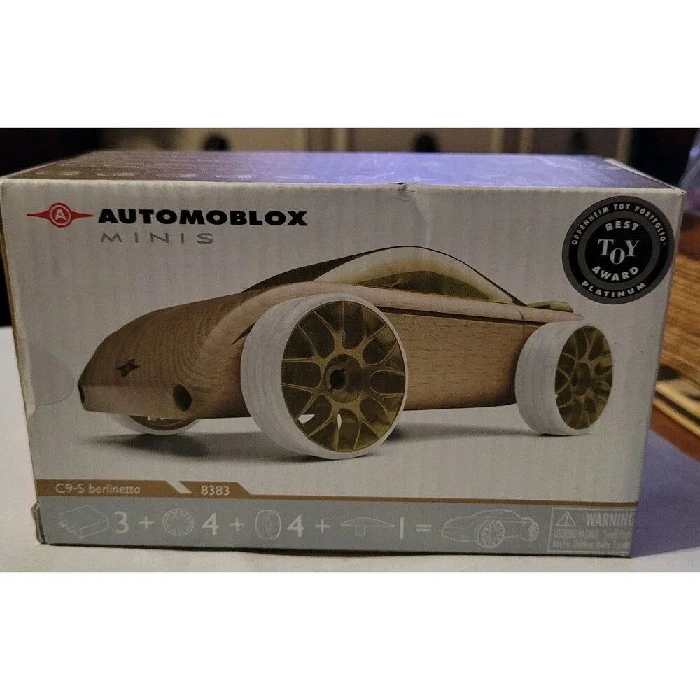 Automoblox Mini C9-S Berlinetta 8383 White New Calello Wood Car Toy 55107 BE